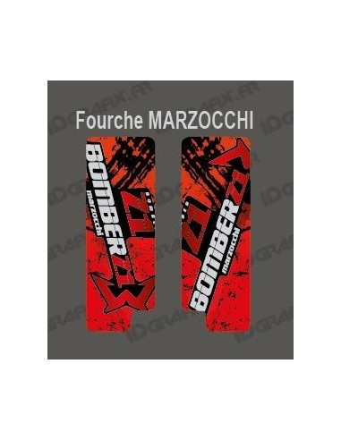 Stickers Protection Fourche Brush (Rouge) Marzocchi Bomber