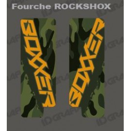 Pegatinas De Protección De La Horquilla De Camuflaje (Verde) RockShox Boxxer -idgrafix
