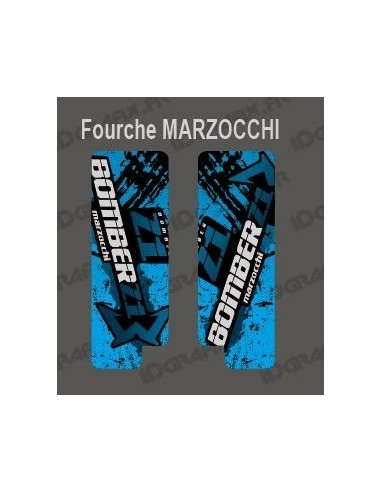 Stickers Protection Fourche Brush (Bleu) Marzocchi Bomber