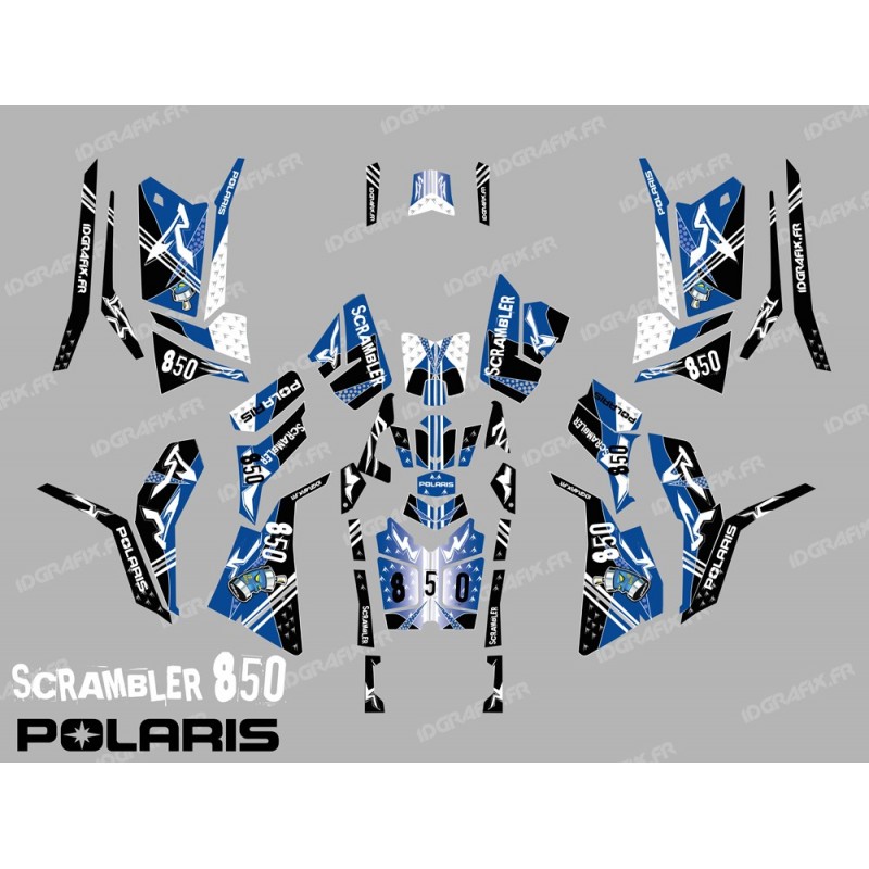 Kit de decoración de la Calle Azul (Completo) - IDgrafix - Polaris 850/1000 Scrambler