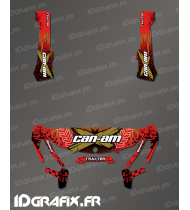 Kit de decoración Agrietado de la Serie Roja - IDgrafix - Can Am Traxter