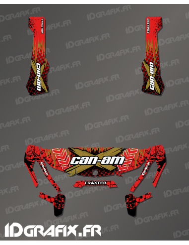 Kit décoration Cracked Series Rouge - IDgrafix - Can Am Traxter