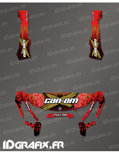 Kit de decoración Agrietado de la Serie Roja - IDgrafix - Can Am Traxter