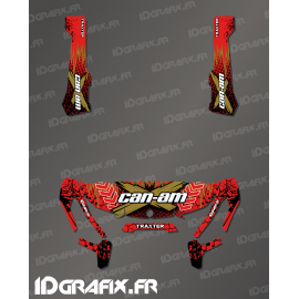 Kit décoration Cracked Series Rouge - IDgrafix - Can Am Traxter-idgrafix