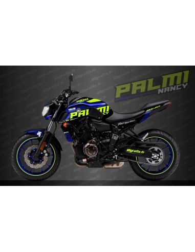 Kit dekor Palmi Edition Blau/Neon gelb - IDgrafix - Yamaha MT-07 (nach 2018)