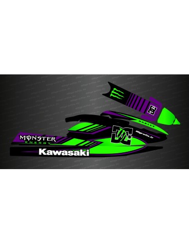 Kit décoration Monster DC (Purple/Green) for the Kawasaki SX-SXR-SXI 750