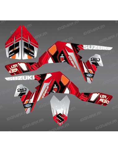 Kit décoration Pics Rouge - IDgrafix - Suzuki LTR 450