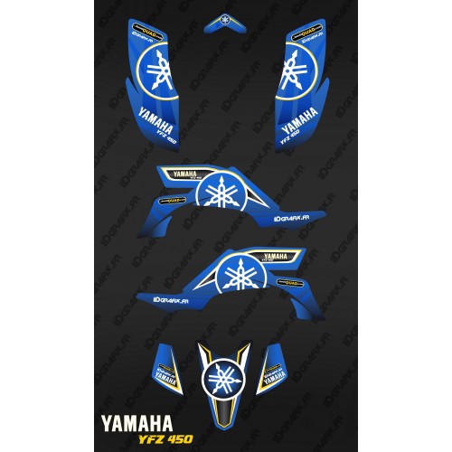 Kit décoration Karbonik  Bleu/Jaune - IDgrafix - Yamaha YFZ 450 / YFZ 450R