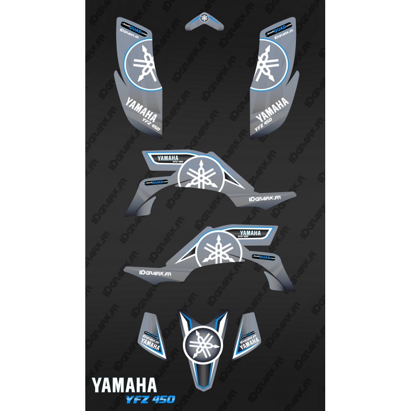 Kit dekor Karbonik Grau - IDgrafix - Yamaha YFZ 450 -idgrafix