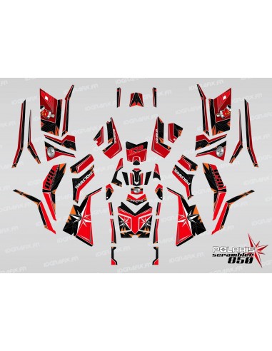 Kit décoration SpiderStar Rouge/Noir (Full) - IDgrafix - Polaris 850 Scrambler