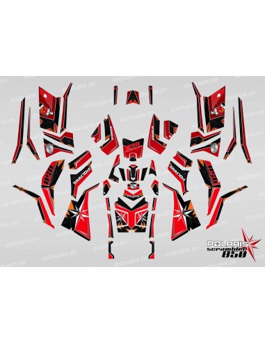 Kit de decoración de SpiderStar Rojo/Negro (Completo) - IDgrafix - Polaris Scrambler 850