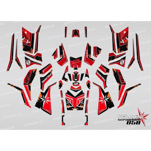 Kit décoration SpiderStar Rouge/Noir (Full) - IDgrafix - Polaris 850 Scrambler