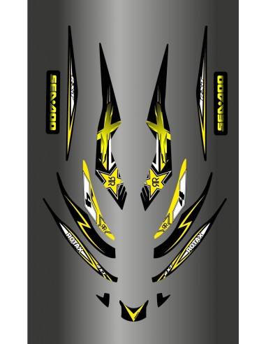 Kit de decoración de Rockstar energy Amarillo para Seadoo RXT 215-255