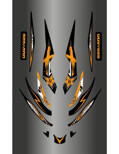 Kit de decoració Rockstar Taronja per Seadoo RXT 215-255 -idgrafix
