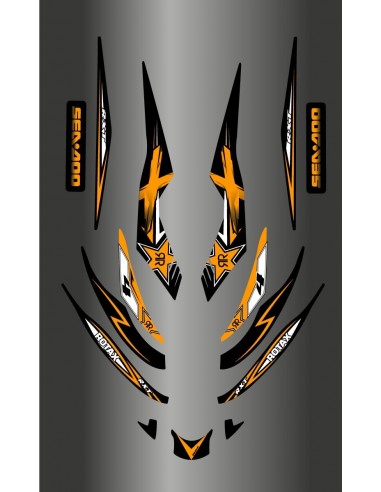 Kit de decoració Rockstar Taronja per Seadoo RXT 215-255 -idgrafix