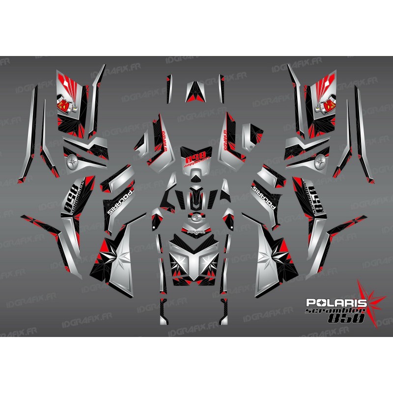 Kit décoration SpiderStar Noir/Gris (Full) - IDgrafix - Polaris 850/1000 Scrambler-idgrafix