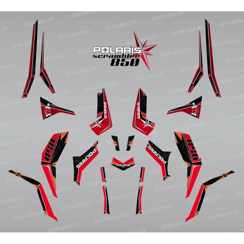 Kit décoration SpiderStar Rouge/Noir (Light) - IDgrafix - Polaris 850 Scrambler-idgrafix