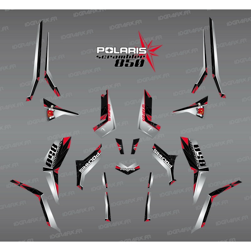 Kit décoration SpiderStar Noir/Gris (Light) - IDgrafix - Polaris 850 Scrambler-idgrafix