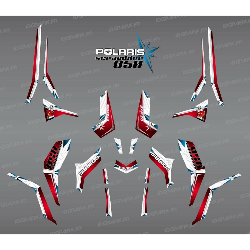 Kit décoration SpiderStar Rouge/Blanc (Light) - IDgrafix - Polaris 850 Scrambler-idgrafix
