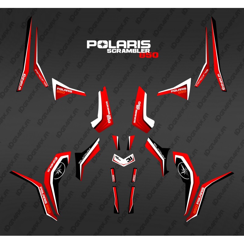 Kit décoration Pure Rouge (Light) - IDgrafix - Polaris 850 Scrambler-idgrafix