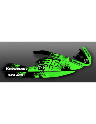 Kit de decoració Splash verd per a Kawasaki SXR 800 -idgrafix