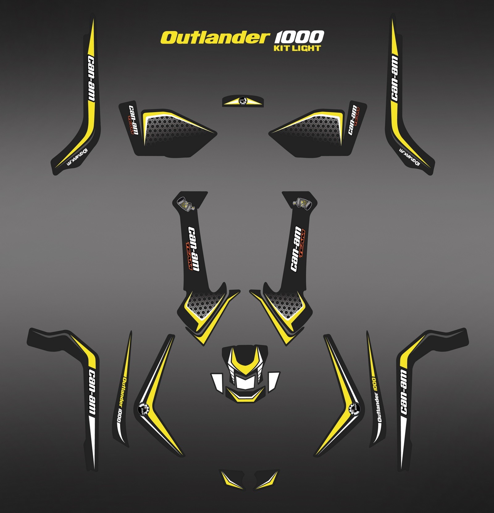Kit Dekor Full Rockstar Edition  Gelb  - - Can Am Outlande G1 Idgrafix
