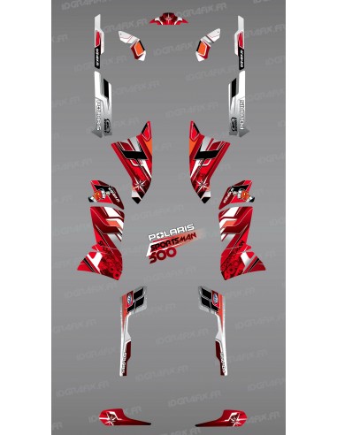 Kit decorazione Rosso Picchi di Serie - IDgrafix - Polaris 500 Sportsman