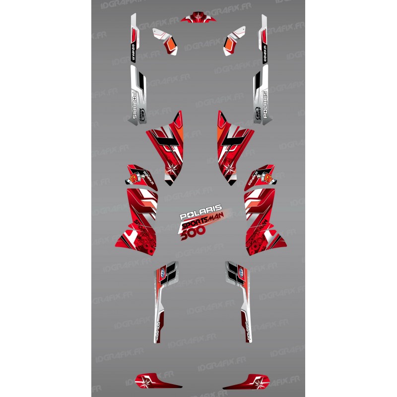 Kit décoration Red Pics Series - IDgrafix - Polaris 500 Sportsman-idgrafix
