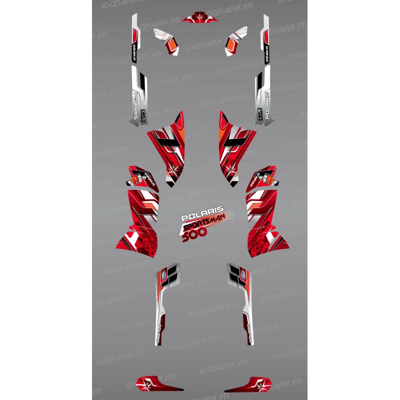 Kit décoration Red Pics Series - IDgrafix - Polaris 500 Sportsman-idgrafix