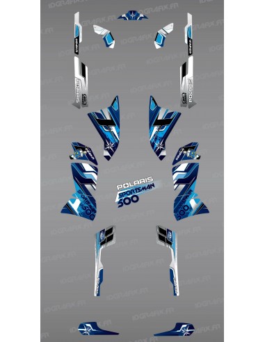 Kit de decoración Azul Picos de la Serie - IDgrafix - Polaris 500 Deportista