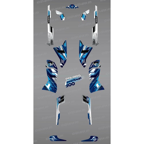 Kit de decoració Blava Cims de la Sèrie - IDgrafix - Polaris 500 Esportista