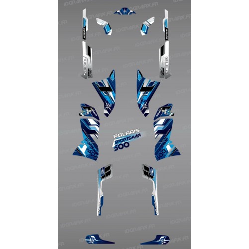 Kit de decoración Azul Picos de la Serie - IDgrafix - Polaris 500 Deportista