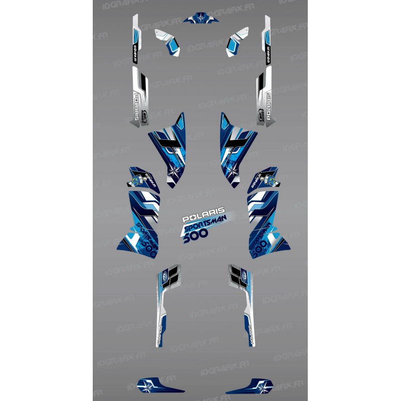 Kit de decoración Azul Picos de la Serie - IDgrafix - Polaris 500 Deportista -idgrafix