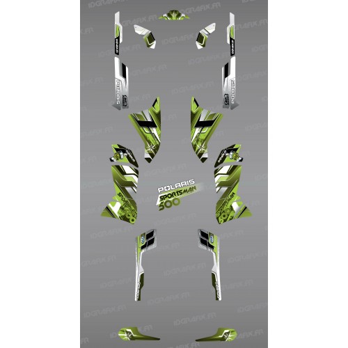 Kit de decoración de Picos Verdes de la Serie - IDgrafix - Polaris 500 Deportista -idgrafix