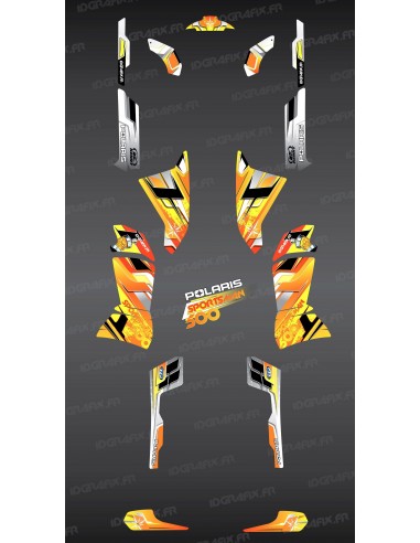 Kit de decoración de color Amarillo Picos de la Serie - IDgrafix - Polaris 500 Deportista