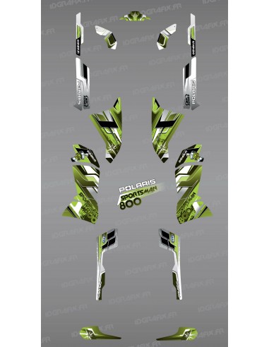 Kit de decoración de Picos Verdes de la Serie - IDgrafix - Polaris 800 Deportista