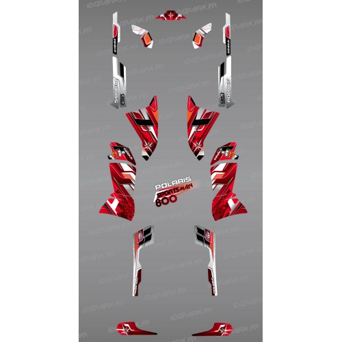 Kit decorazione Rosso Picchi di Serie - IDgrafix - Polaris Sportsman 800