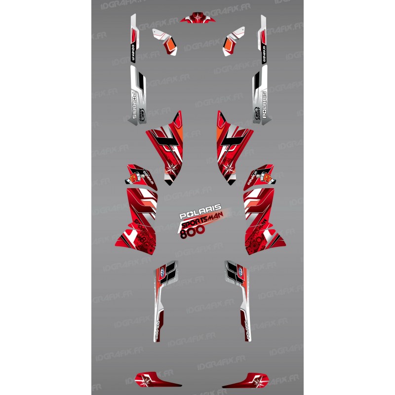 Kit décoration Red Pics Series - IDgrafix - Polaris 800 Sportsman-idgrafix