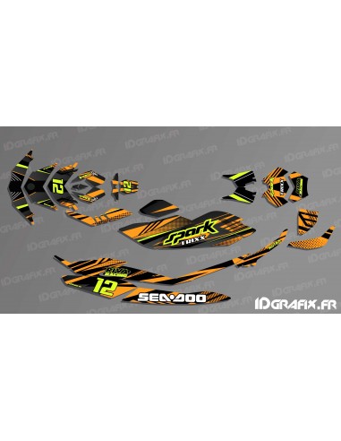 Kit dekor-Full-BRIDGE-Edition (Orange/Schwarz) - SEADOO SPARK