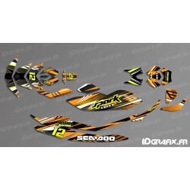Kit dekor-Full-BRIDGE-Edition (Orange/Weiß) für SEADOO SPARK