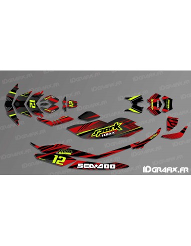 Kit de decoración, PUENTE Completo Edición (Rojo/Negro) - SEADOO CHISPA