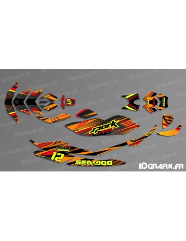 Kit de decoració, Plena PONT Edició (Vermell/Taronja) - SEADOO ESPURNA -idgrafix