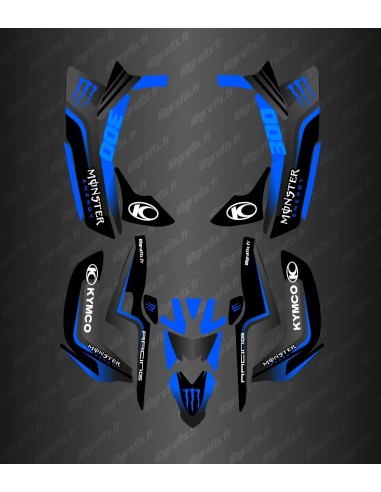 Kit gráfico Race Monster (azul) - Kymco 300 Maxxer (después de 2020)