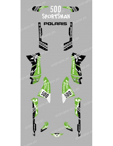 Kit de decoración de la Calle Verde - IDgrafix - Polaris 500 Deportista