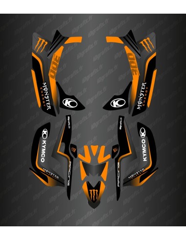 Kit grafico Race Monster (arancione) - Kymco 300 Maxxer (dopo il 2020)