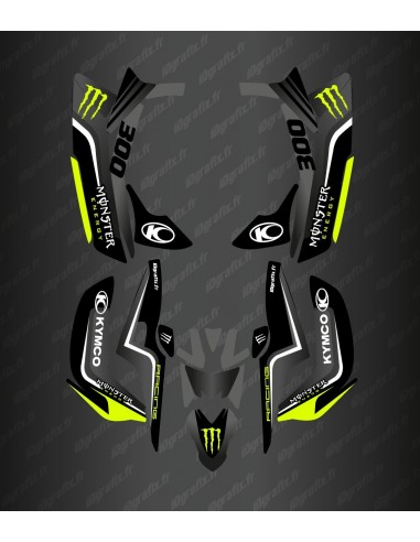 Kit Grafiche Race Monster (Giallo Fluo) - Kymco 300 Maxxer (dopo il 2020)