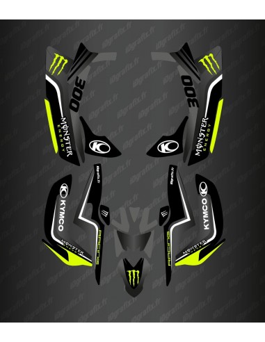Race Monster Graphic Kit (Fluo Yellow) - Kymco 300 Maxxer (after 2020)