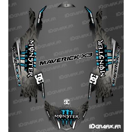 Kit de decoración de DC de la Serie Azul - Idgrafix - Can Am Maverick X3 -idgrafix