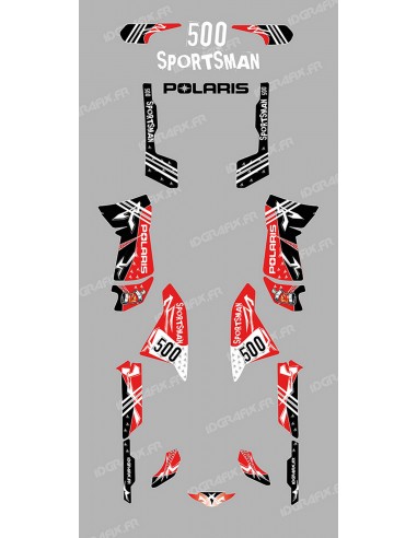Kit de decoración de la Calle Rojo - IDgrafix - Polaris 500 Deportista