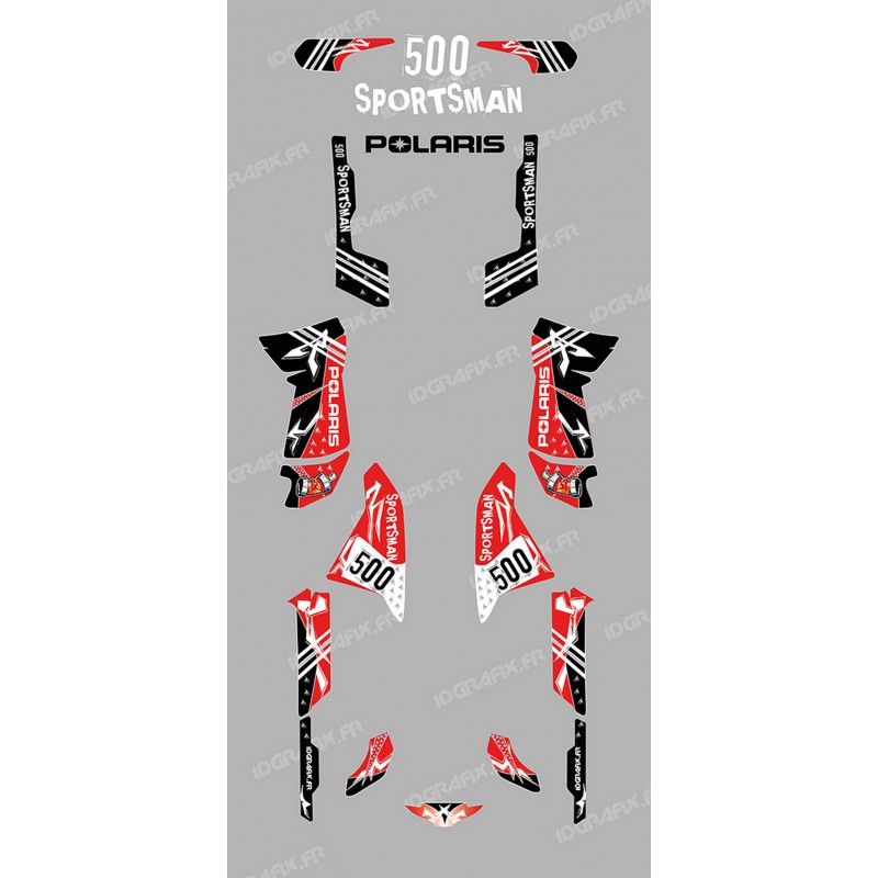 Kit décoration Street Rouge - IDgrafix - Polaris 500 Sportsman-idgrafix